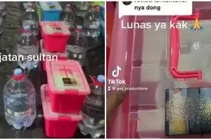 Viral besek hajatan sultan, dapat satu galon & box kontainer