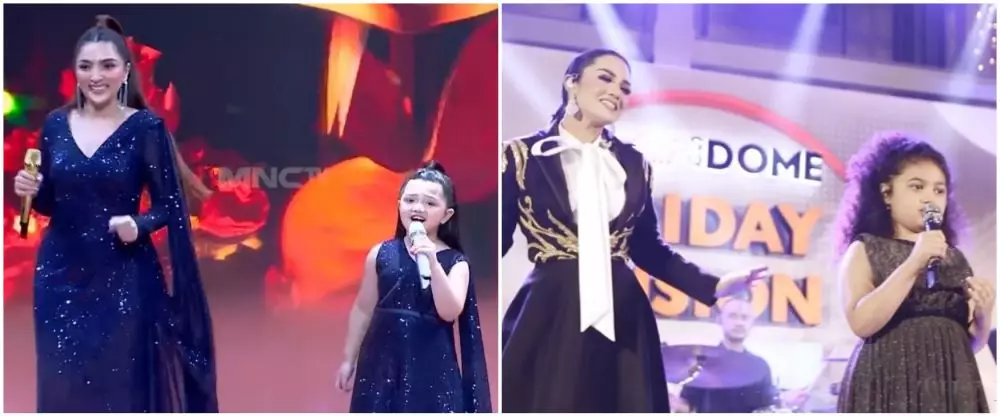 Beda gaya Ashanty dan Krisdayanti manggung bareng anak © berbagai sumber Beda gaya Ashanty dan Krisdayanti manggung bareng anak © berbagai sumber