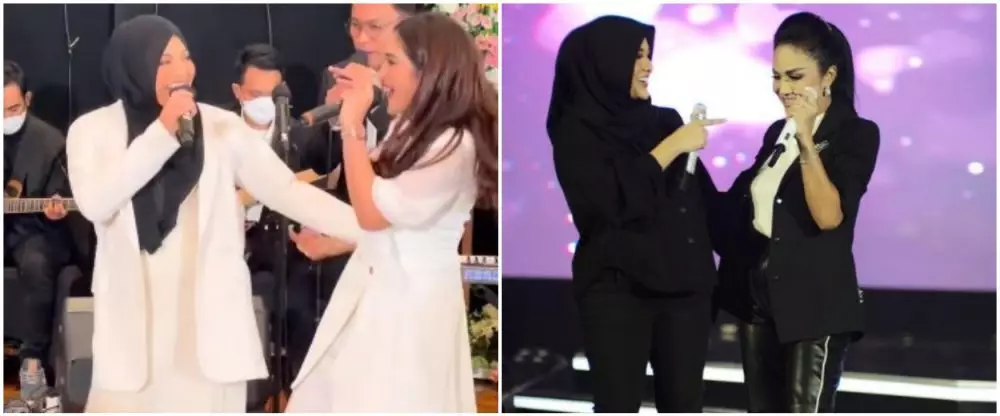 Beda gaya Ashanty dan Krisdayanti manggung bareng anak © berbagai sumber Beda gaya Ashanty dan Krisdayanti manggung bareng anak © berbagai sumber