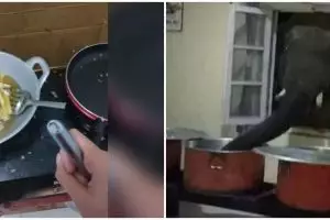 11 Momen lucu waktu lagi masak di dapur, ada-ada aja penampakannya