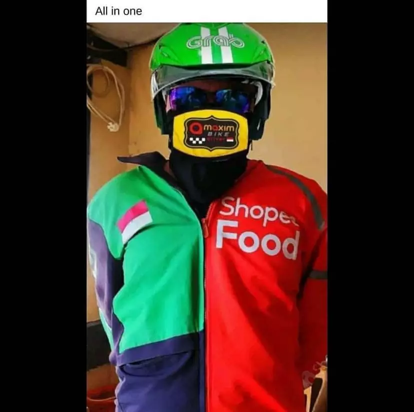 penampakan jaket ojek online lucu © Instagram