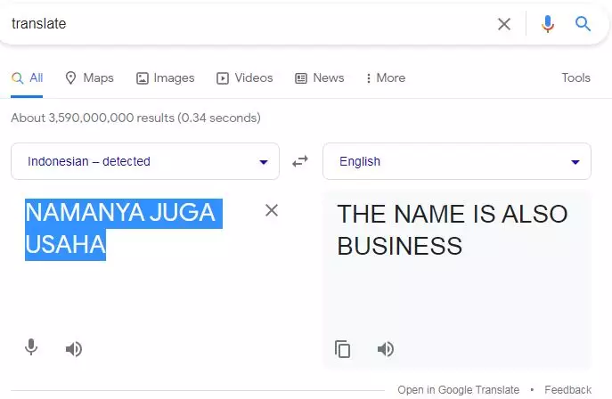 terjemahan bahasa inggris google translate © berbagai sumber