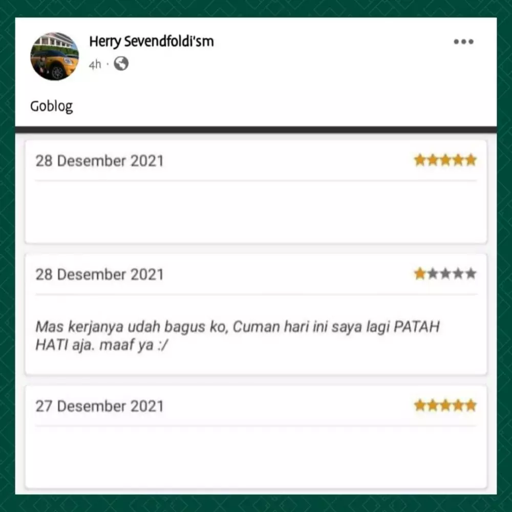review bintang satu ke driver ojek online © Instagram review bintang satu ke driver ojek online © Instagram