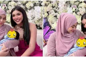 5 Momen Millen Cyrus jenguk anak Aurel, ingin dipanggil 'auntie'