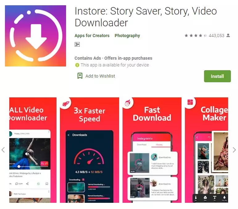 Aplikasi download video di Instagram play.google.com