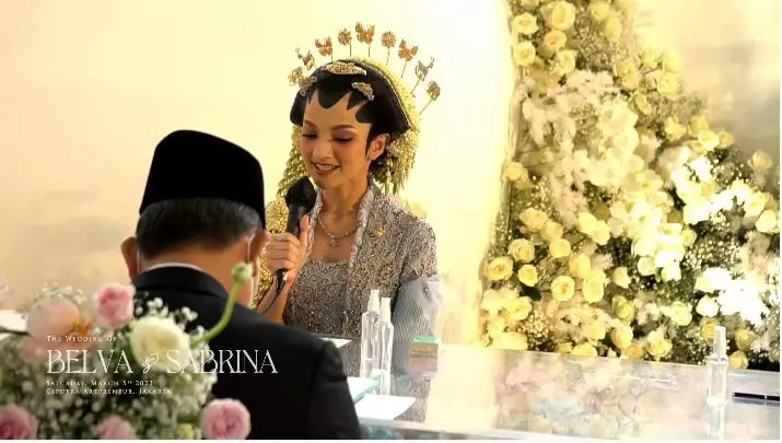 momen pernikahan belva dan sabrina © YouTube