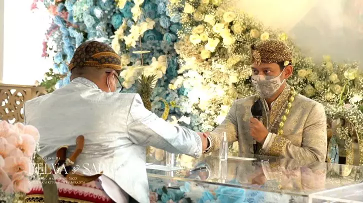 momen pernikahan belva dan sabrina © YouTube