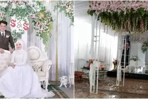 Lokasi nikah mantan suami Mawar AFI sempat banjir, ini 9 potretnya