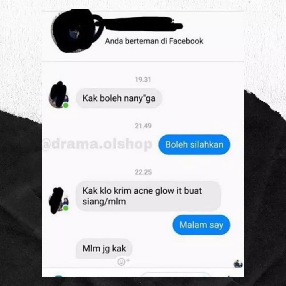 chat lucu costumer tanya produk © Instagram