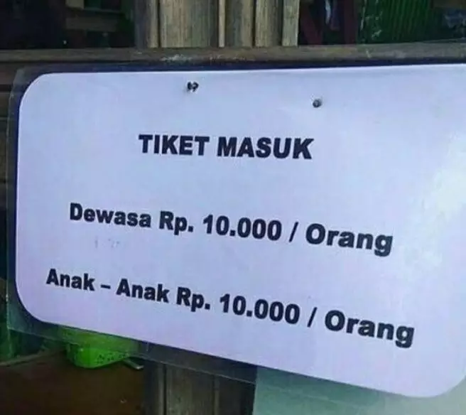 tulisan nyeleneh harga dagangan © berbagai sumber