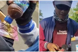 Totalitas berjualan, pedagang es gabus lukis wajah anime pakai cokelat