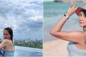 Potret tato 11 seleb di punggung, Adhisty Zara bergambar dua wajah