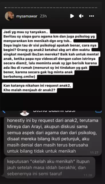 Pengakuan mantan suami Mawar AFI Instagram