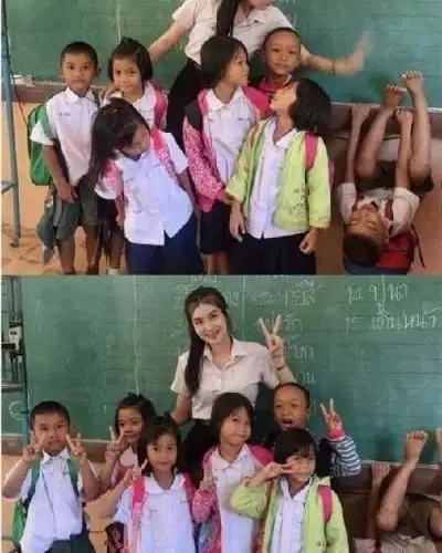 beda gaya sendiri saat foto bareng © Instagram