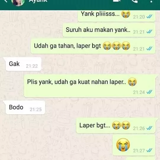 chat gebetan endingnya patah hati © Instagram