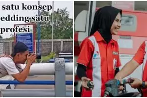 11 Potret pasangan prewedding di SPBU, tuai apresiasi Erick Thohir