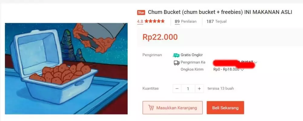 benda kartun spongebob dijual online © berbagai sumber