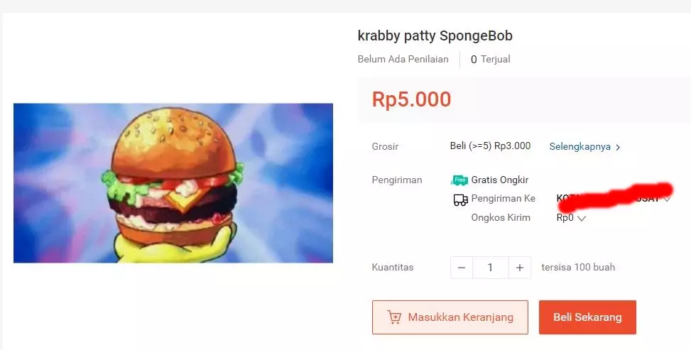 benda kartun spongebob dijual online © berbagai sumber