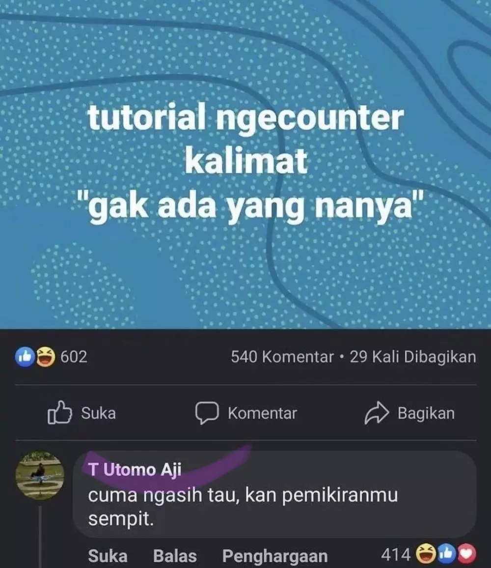 balasan di status FB nyeleneh banget © Instagram balasan di status FB nyeleneh banget © Instagram