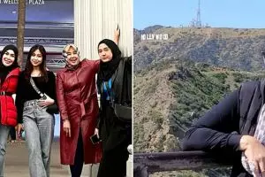 9 Potret ibu Ayu Ting Ting liburan di AS sama gengnya, gayanya trendy