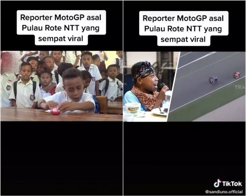 bocah asal ntt tiru komentator motogp diundang sandiaga uno © TikTok