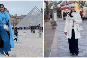 Tampil colorful, ini 9 gaya outfit Iis Dahlia liburan di Paris