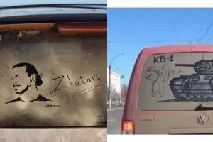 9 Gambar di belakang mobil berdebu ini hasilnya keren, estetik