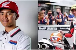 11 Potret Mario Aji, pembalap Indonesia start posisi ketiga di Moto3