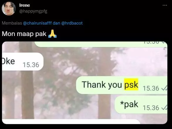 Chat typo balas pesan rekan kerja © 2022 berbagai sumber