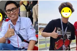 Paras anak Eko Patrio disorot saat nonton MotoGP di Sirkuit Mandalika
