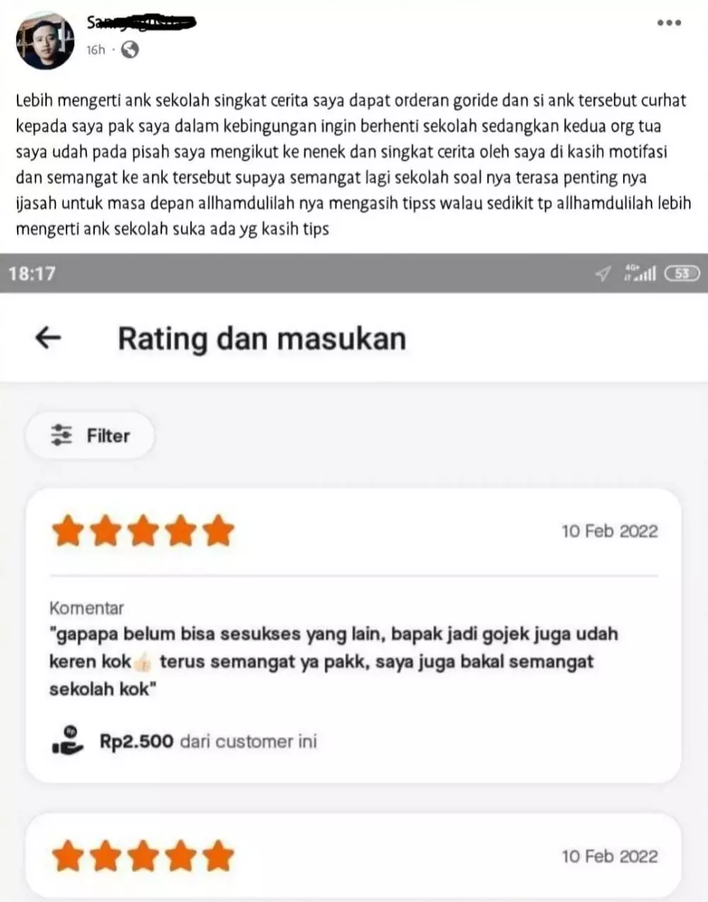 alasan beri rating bagus © Instagram
