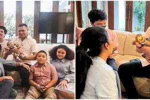 11 Momen Raul Lemos jenguk anak Aurel, bahagia gendong sang cucu