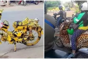 11 Penampakan lucu cat motor ini konsepnya bikin gagal paham