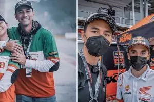 8 Momen Donna Agnesia & Darius Sinathrya bertemu pembalap MotoGP