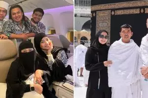 9 Potret umrah Putra Siregar bareng seleb, Fuji cantik berhijab