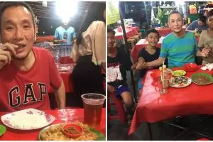 Penuh kesederhanaan, 13 momen Jusuf Hamka jajan di warung kaki lima