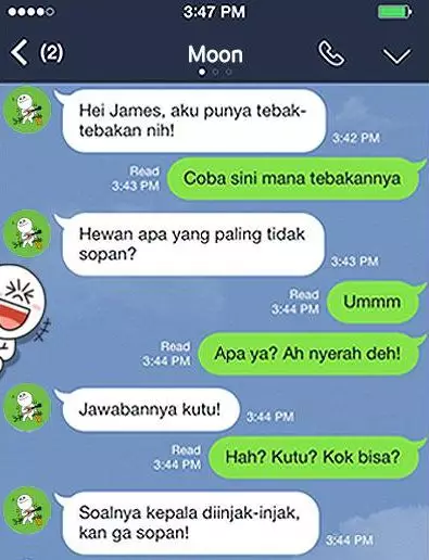chat tebak-tebakan lucu © berbagai sumber