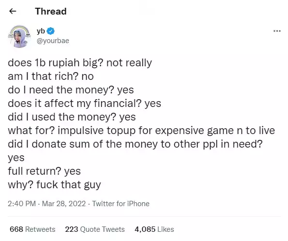 Curhat Reza Arap usai kembalikan uang © Twitter Curhat Reza Arap usai kembalikan uang © Twitter