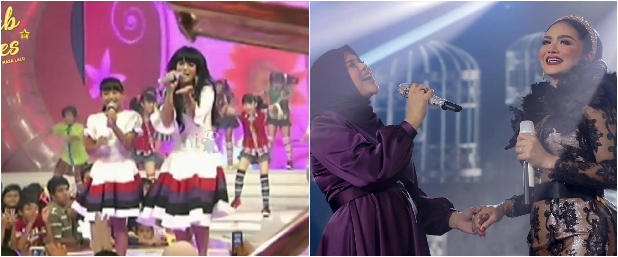 11 Potret aksi panggung Krisdayanti dan Aurel dari kecil hingga kini
