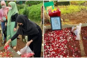 Jelang Ramadan, 11 momen keluarga Fuji ziarah ke makam Vanessa & Bibi