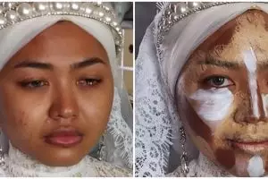 5 Transformasi makeup wanita dandan pengantin, MUA-nya panen pujian