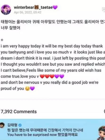 bisikan V BTS pada Olivia Rodrigo Berbagai sumber