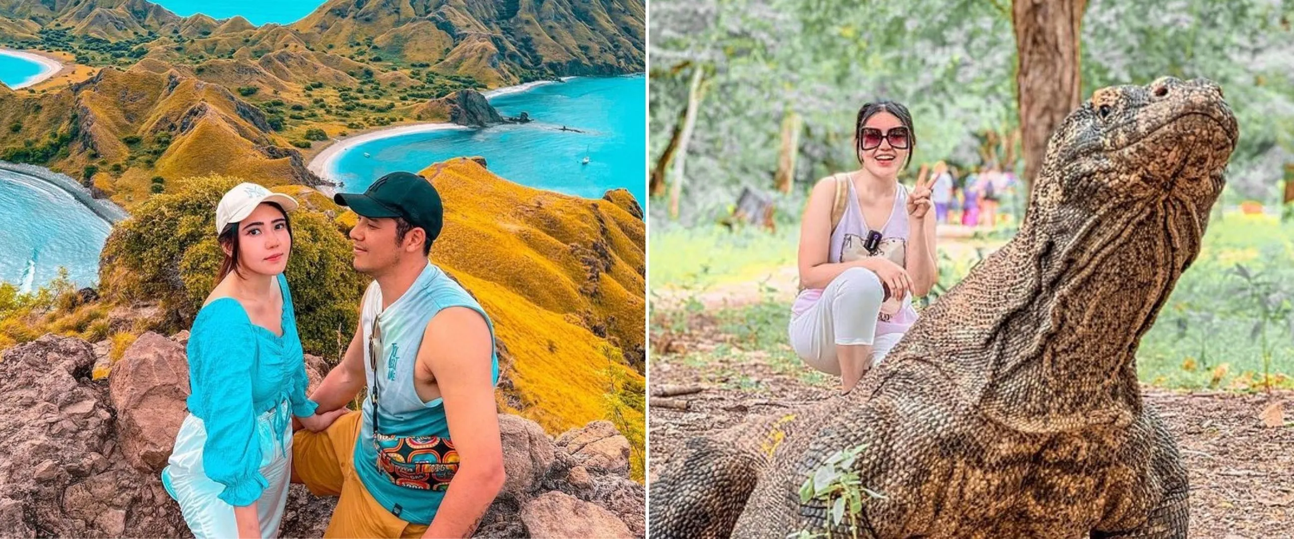 9 Potret liburan Via Vallen dan Chevra Yolandi di Lombok, tampil mesra