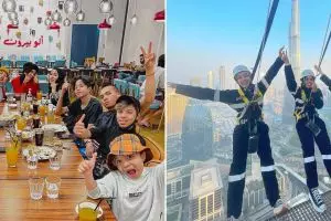 11 Potret keluarga Halilintar liburan di Dubai, coba wahana menantang