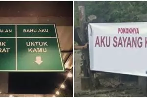 11 Tulisan lucu soal cinta di tempat umum, bikin senyum-senyum