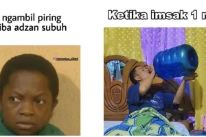 15 Meme lucu sahur mepet imsak ini bikin senyum lebar