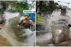 11 Momen lucu tersiram air ini apes banget, bikin kesal