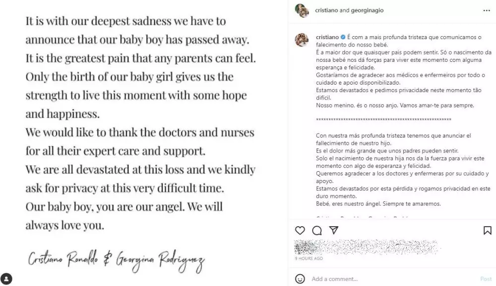 cristiano ronaldo tulis pesan haru © instagram