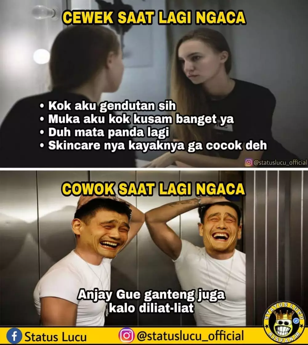 meme beda cewek cowok keseharian © berbagai sumber