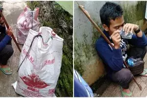 Lapar dan dagangan tak laku, potret penjual kerupuk nangis ini haru